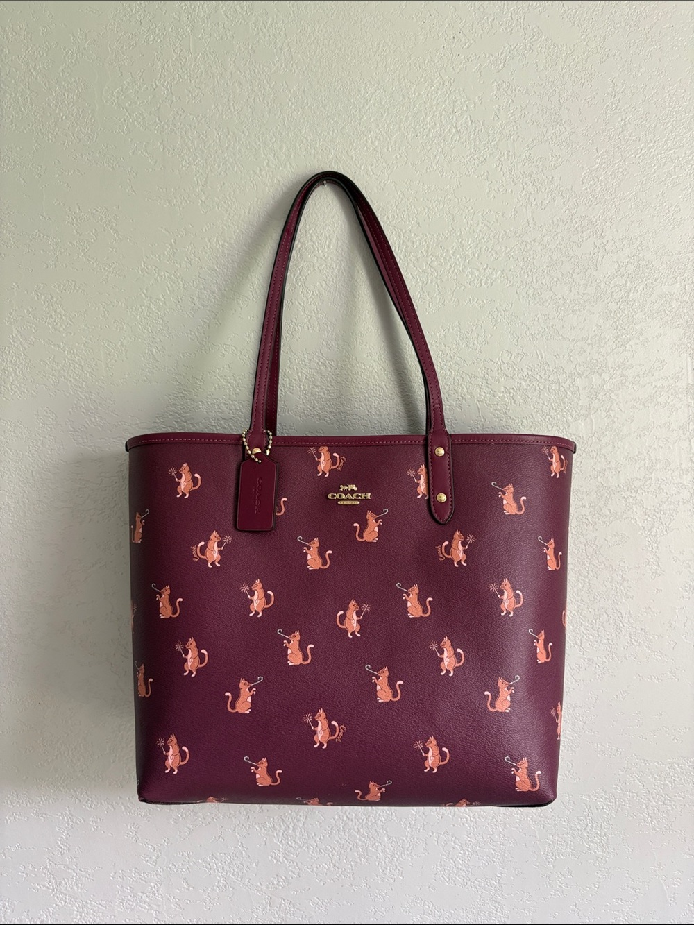 Coach party cat print reversible city tote - Picture 5 of 9